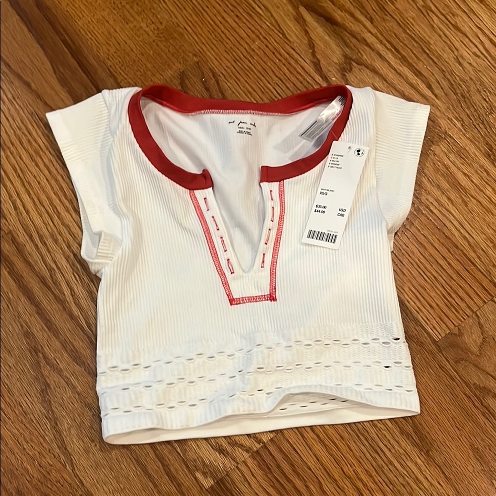Urban Outfitters White and Red Go For Gold Top